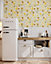 Bobbi Beck eco-friendly Yellow retro maximalist floral wallpaper
