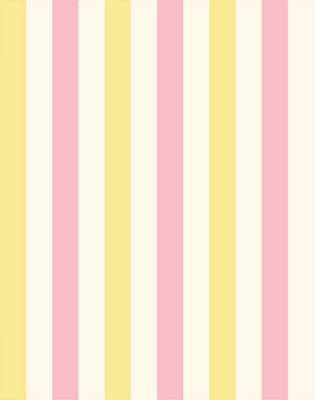 Bobbi Beck eco-friendly Yellow tricolour ice cream stripe pastel wallpaper