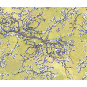 Bobbi Beck eco-friendly Yellow van gogh almond blossom wallpaper