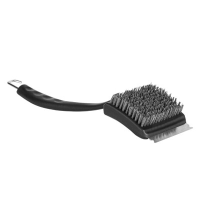 BobbyQ BBQ Grill Cleaning Brush & Scraper 49cm Black DIY at B&Q