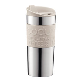 Bodum 0.35L Stainless Steel and Off White Travel Mug