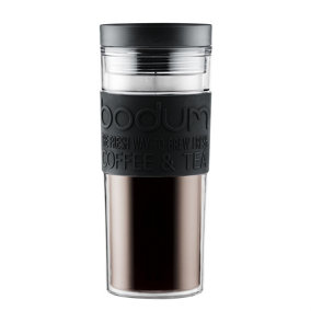 Bodum 0.45L Clear Plastic Travel Mug Black
