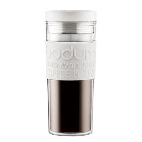 Bodum 0.45L Clear Plastic Travel Mug Off White