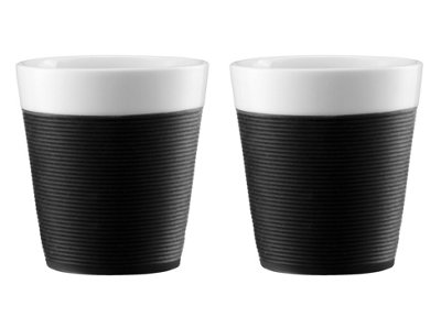 Bodum Bistro Silicone Mug Set of 2 Black 0.17L