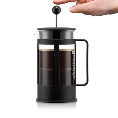 Bodum Kenya Straight French Press 8 Cup Black Coffee Maker 1L Traditional