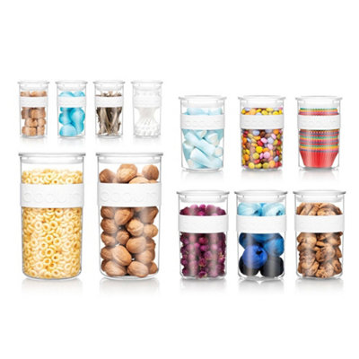 Bodum Presso - Set Di 2 Barattoli In Plastica Con Coperchio Ermetico, 1,0 L Ciascuno