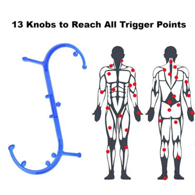 Body Back Buddy S-Shape Trigger Point Deep Tissue Massage Tool with Gua ...