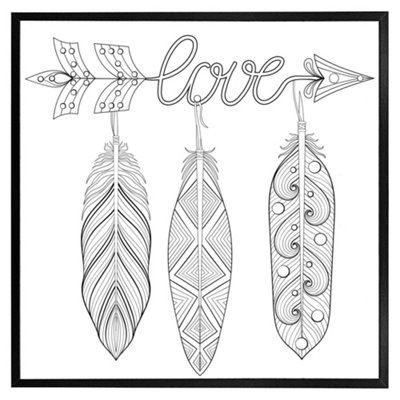 Bohemian arrow (Picutre Frame) / 12x12" / White
