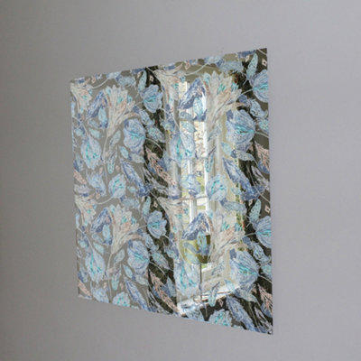 Boho Chic Indigo Pattern (Mirror Art Print) / 74cm x 74cm