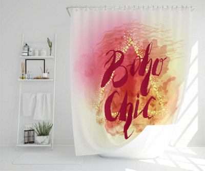 Boho Chic lettering on beautiful watercolor background (Shower Curtain) / Default Title Price Comparisons | Compare The Build