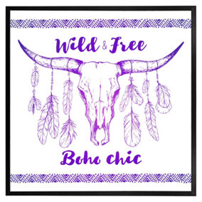 Boho chic native american (Picutre Frame) / 16x16" / Black