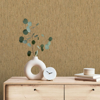 Bohemian Textured Wallpaper Reference: Boho Plain Textured Wallpaper Ochre Rasch 571028