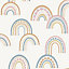 Boho Rainbow Orange/Pink/Blue Children's Wallpaper