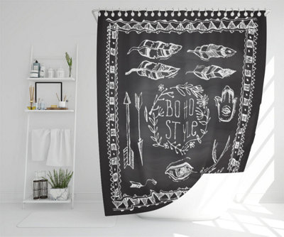 Boho Style motivating phrase (Shower Curtain) / Default Title Price Comparisons | Compare The Build
