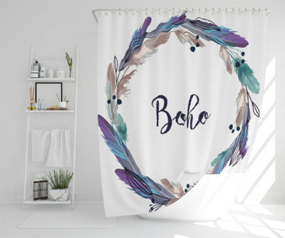 Boho style wreath feathers (Shower Curtain) / Default Title Price Comparisons | Compare The Build