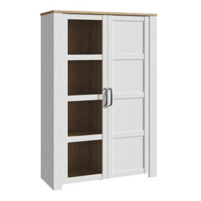 Bohol 2 Door Display Cabinet in Riviera Oak/White