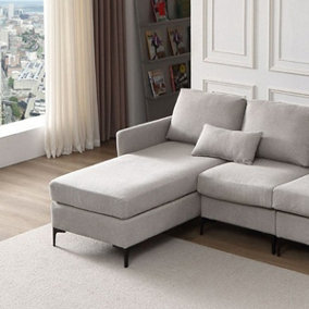 Boissiere Modular Sofa - Chaise Beige Box - L166 x W77 x H36 cm - Grey