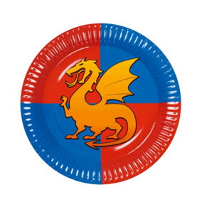 Boland Dragon Party Plates (Pack of 6) Blue/Red/Orange (One Size)