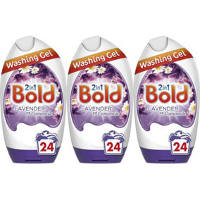 Bold 2in1 Washing Liquid Gel Lavender & Camomile, 24 Washes, 888ml (Pack of 3)