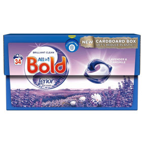 Bold All-in-1 Pods Lavender and Camomile Washing Liquid Detergent Capsules 34 Washes