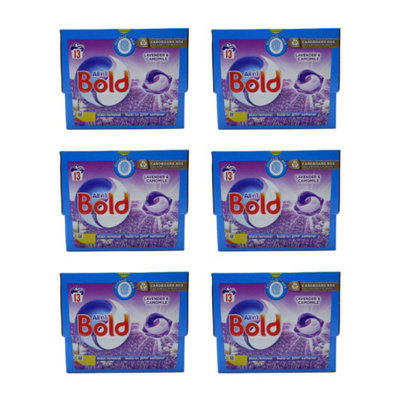 Bold All-in-1 Pods Washing Liquid Laundry Detergent Lavender & Camomile 13 Pods (Pack of 6)