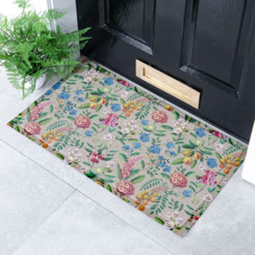 Bold Floral Indoor & Outdoor Doormat - 70x40cm