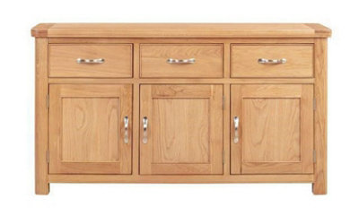 Bologna 3 Door 3 Drawer Sideboard - L44 x W150 x H86 cm - Oak