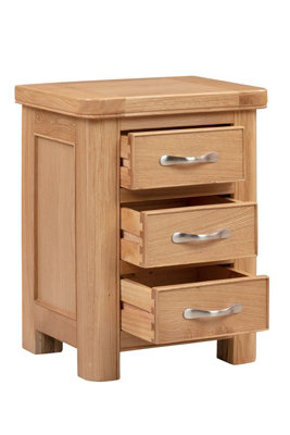 Bologna Bedside with 3 Drawers - L38 x W45 x H60 cm - Oak