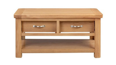 Bologna Coffee Table with 2 Drawers - L60 x W100 x H50 cm - Oak