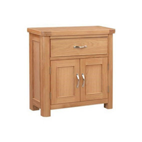 Bologna Compact Sideboard with 1 Drawer & 2 Doors - D32 x W80 x H80 cm - Oak