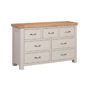Bologna Painted 3 Over 4 Chest of Drawers - L40 x W125 x H787 cm - Oak