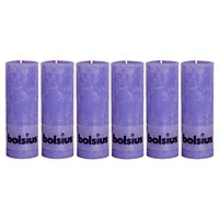 Bolsius 6PC Old Purple Rustic Pillar Candles 190 x 68mm