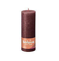 Bolsius Rustic Velvet Red Shine Pillar Candle. Unscented. H19 cm