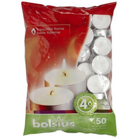 Bolsius Tealights Bag (Pack of 50) White (One Size)
