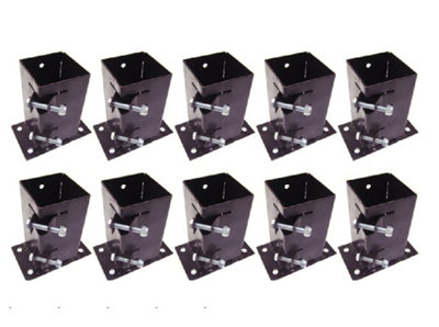 Bolt Down Fence Post Holders 3" 75MM X10 (Bolt Grip Fencing Support Shoe)
