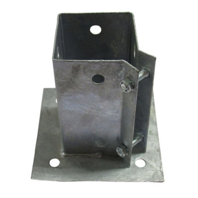 Bolt Down Fence Post Support 100MM Bolt Grip X4 (Galvanised Fencing Base Shoe Foot)