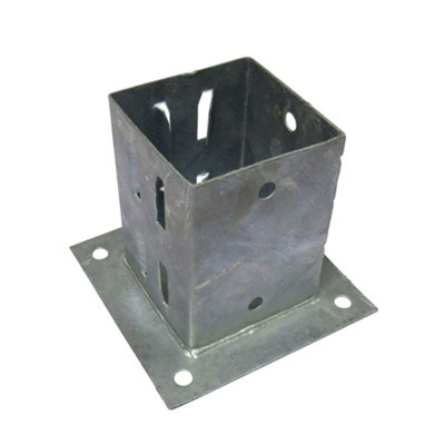 Bolt Down Fence Post Support 100MM Wedge Grip x1 (Galvanised Fencing Base Shoe Foot)