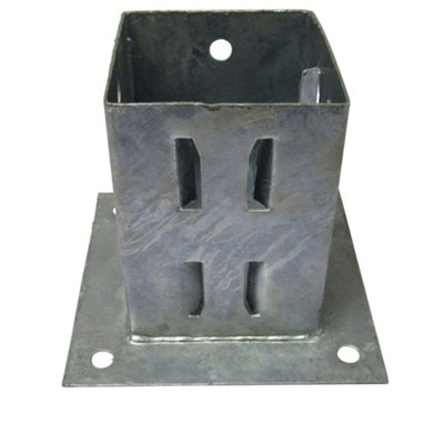Bolt Down Fence Post Support 100MM Wedge Grip x1 (Galvanised Fencing Base Shoe Foot) - 5