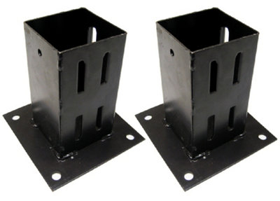 Bolt Down Fence Post Supports 3" 75MM X2 (Square Wedge Grip Fencing Shoe)