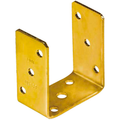 Bolt Down U Shape 121mm - 4.8" SILVER ( Pack of: 2 ) Galvanised Post Support Heavy Duty 4mm Fence Foot Base Bracket - 5
