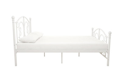 Bombay metal bed in white, double