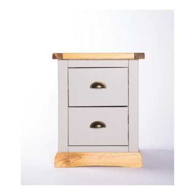 Bomporto 2 Drawer Bedside Table Brass Cup Handle