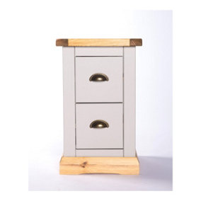 Bomporto 2 Drawer Petite Bedside Table Brass Cup Handle