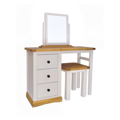 Bomporto 3 Drawer Dressing Table Set Brass Knob