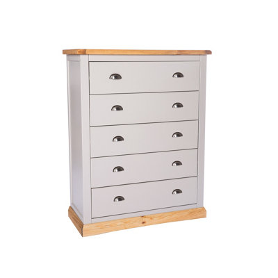 Bomporto 5 Drawer Chest of Drawers Chrome Cup Handle