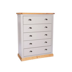 Bomporto 5 Drawer Chest of Drawers Chrome Cup Handle