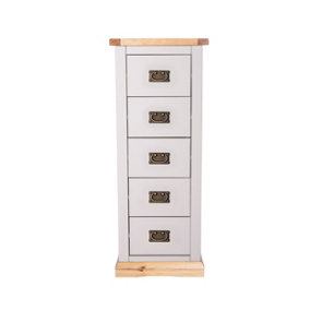 Bomporto 5 Drawer Narrow Chest of Drawers Bras Drop Handle