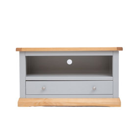 Bomporto Light Grey 1 Drawer TV Cabinet Chrome Knob
