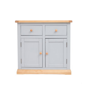 Bomporto Light Grey 2 Drawer 2 Door Sideboard Wood Knob
