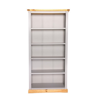 Bomporto Light Grey Bookcase 180x90x30cm